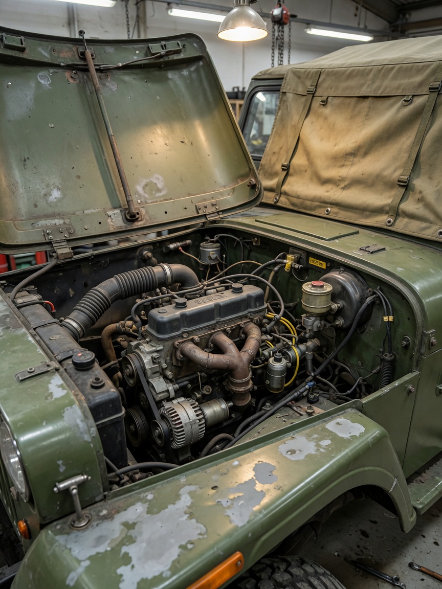 Peugeot XDP 4.90 diesel engine in Mahindra CJ340